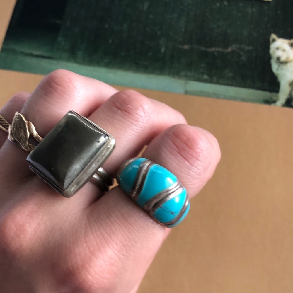 Vintage Turquoise & Sterling Silver Dome Ring
